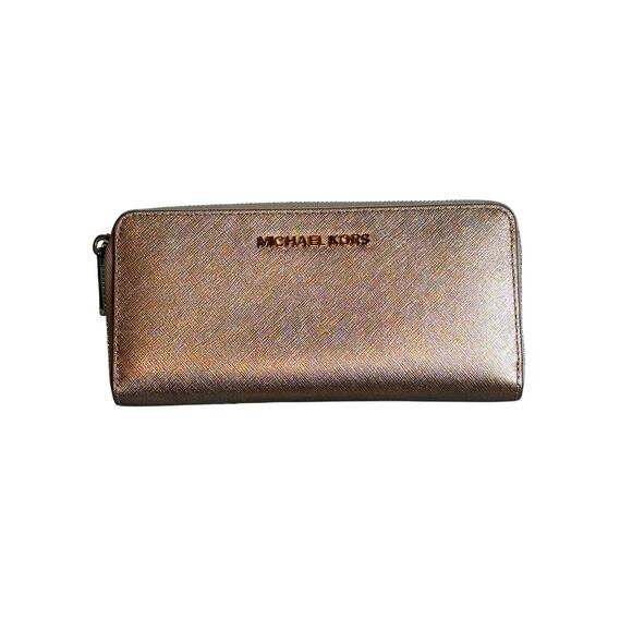 MICHAEL Michael Kors Jet Set Travel Metallic Leather Wallet*Gorgeous*Like new - Picture 1 of 11
